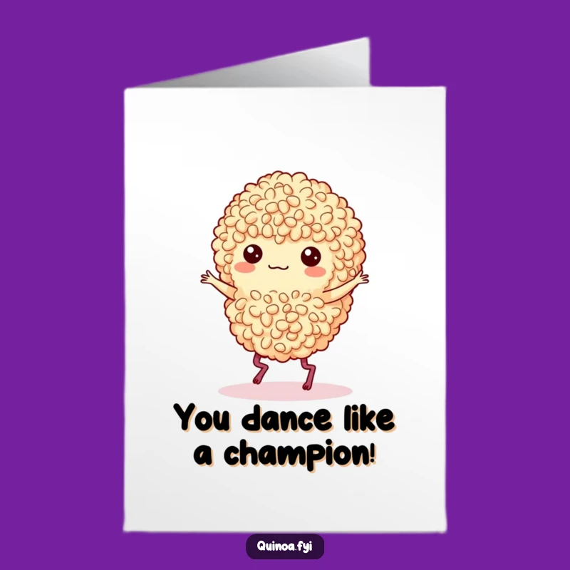 Free Printable Congrats Card: Dancing Quinoa Jig for Success, Funny Downloadable Gift