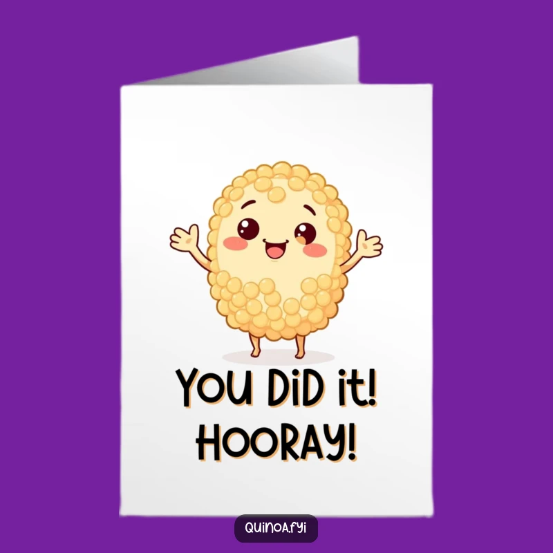 Free Printable Congrats Card: Waving Quinoa Grain - Humorous Downloadable Gift!