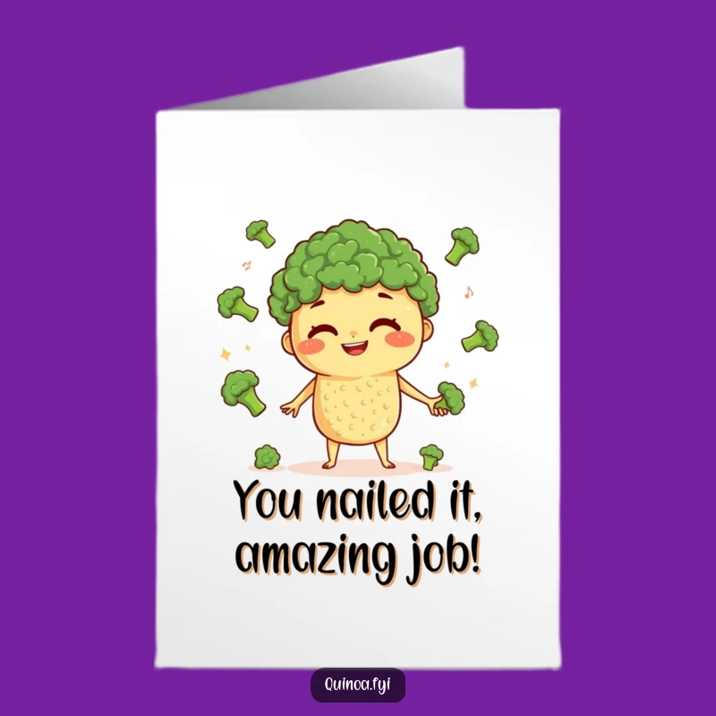 Free Printable Congrats Card: Quinoa Juggling Success, Downloadable Gift