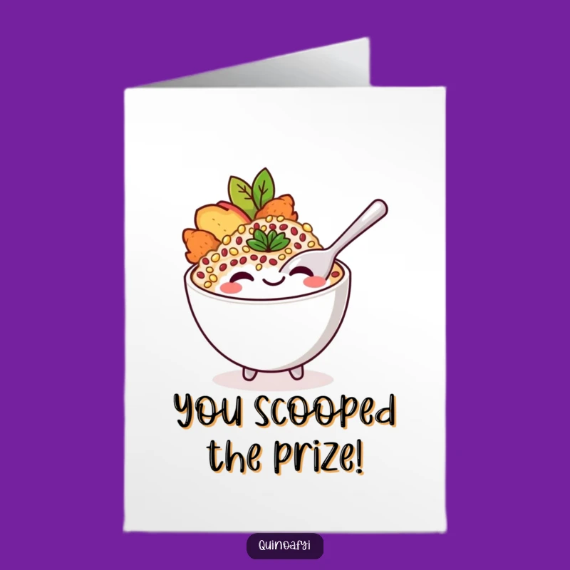 Free Printable Congrats Card: Quinoa Bowl & Spoon Celebration - Print Fast