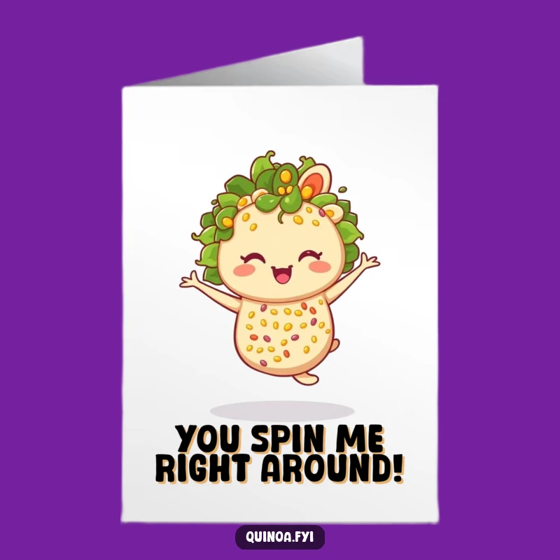 Free Printable Congrats Card: Twirling Quinoa Salad - Humorous Downloadable Gift!