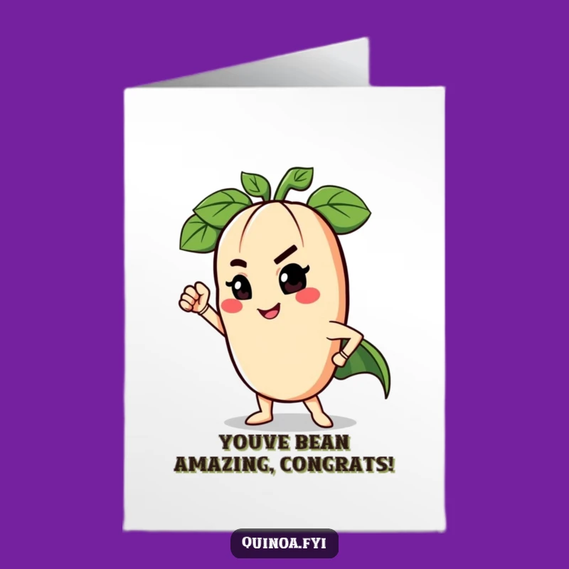 Free Printable Congrats Card: Winking Legume Superhero, Humorous Downloadable Gift!