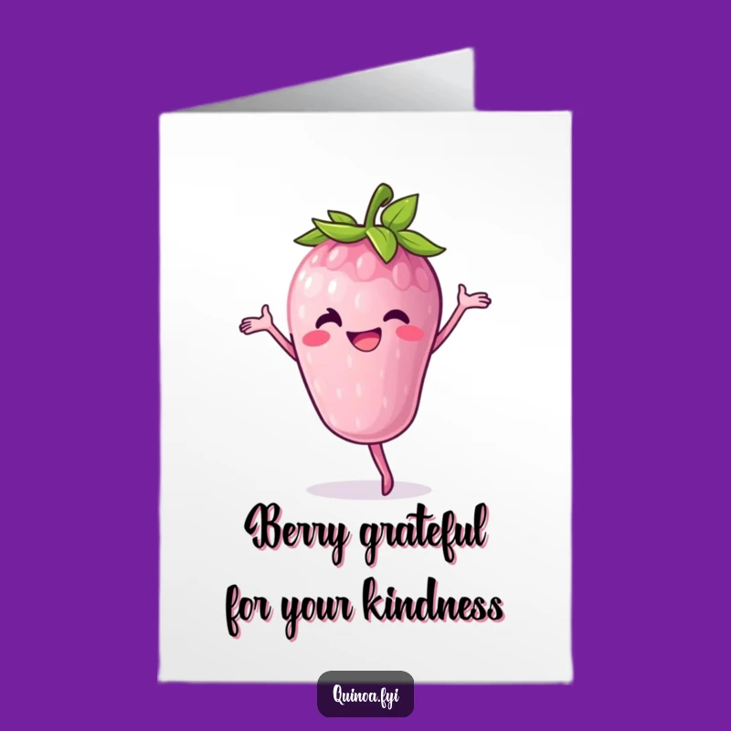Free Printable Thank You Card: Dancing Berry Pirouette Funny Downloadable Gift