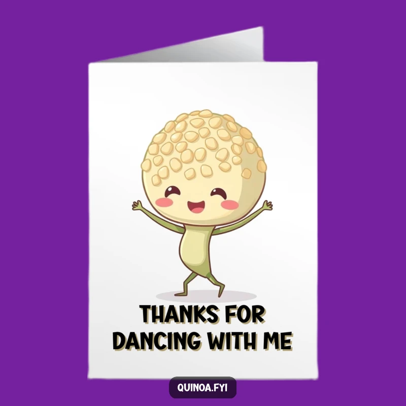 Free Printable Thank You Card: Dancing Quinoa Sprout, Funny Downloadable Gift of Gratitude