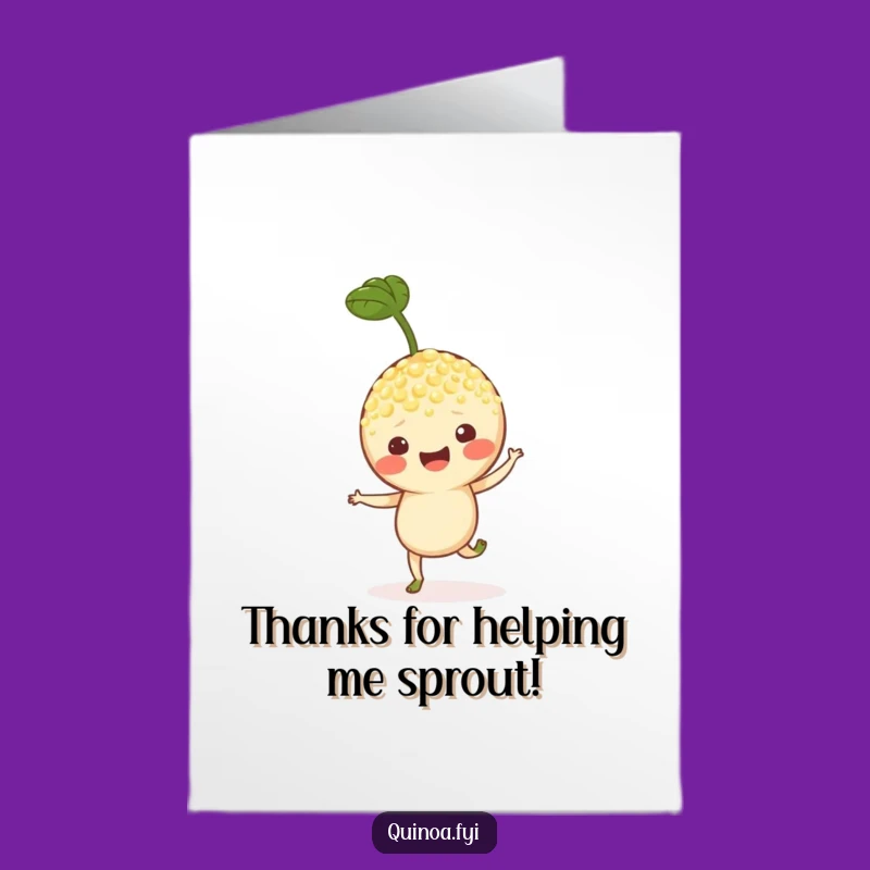 Free Printable Thank You Card: Hoppy Quinoa Sprout - Downloadable Gratitude!