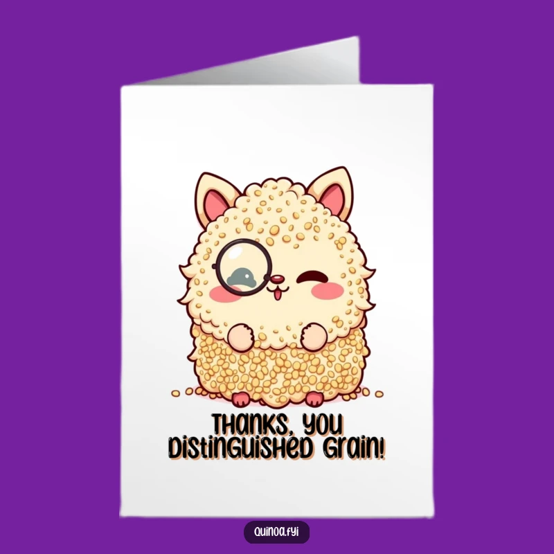 Free Printable Thank You Card: Monocle Quinoa Winks Gratitude, Funny Downloadable Gift