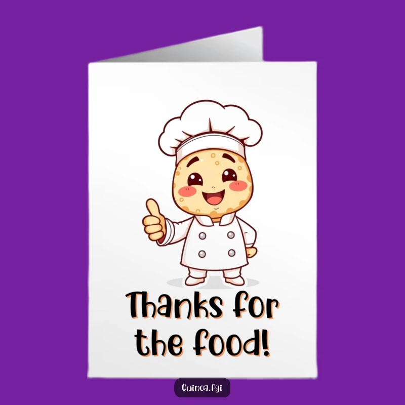 Free Printable Thank You Card: Quinoa Chef Thanks, Humorous DIY Downloadable Gift