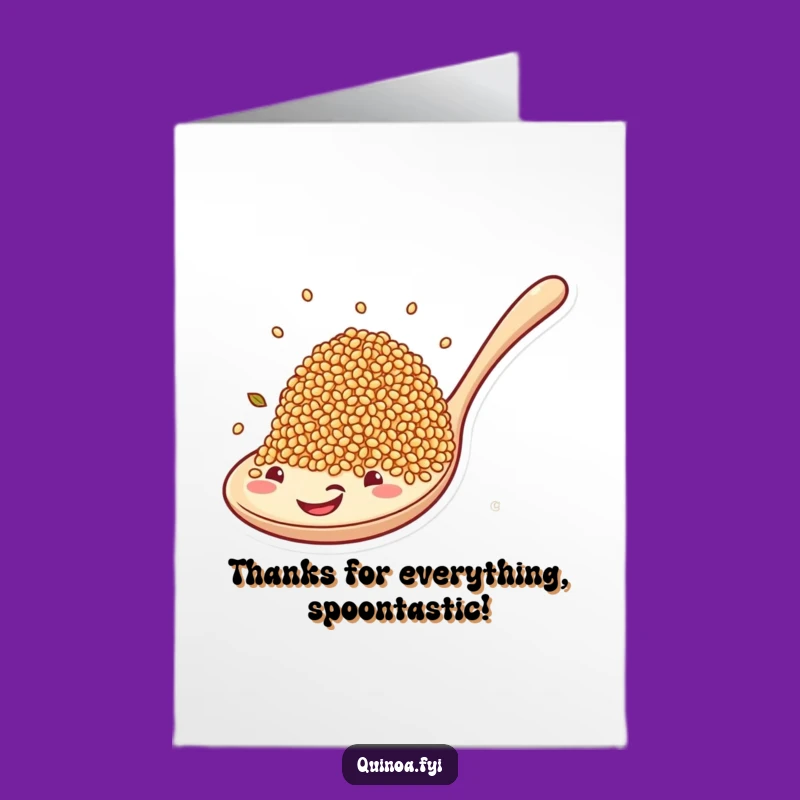 Free Printable Thank You Card: Quinoa Grains Express Gratitude on Giant Spoon