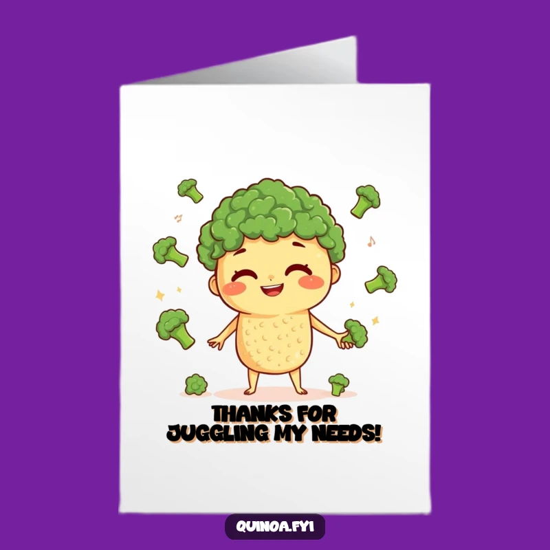 Free Printable Thank You Card: Quinoa's Juggling Thanks, Downloadable Gift