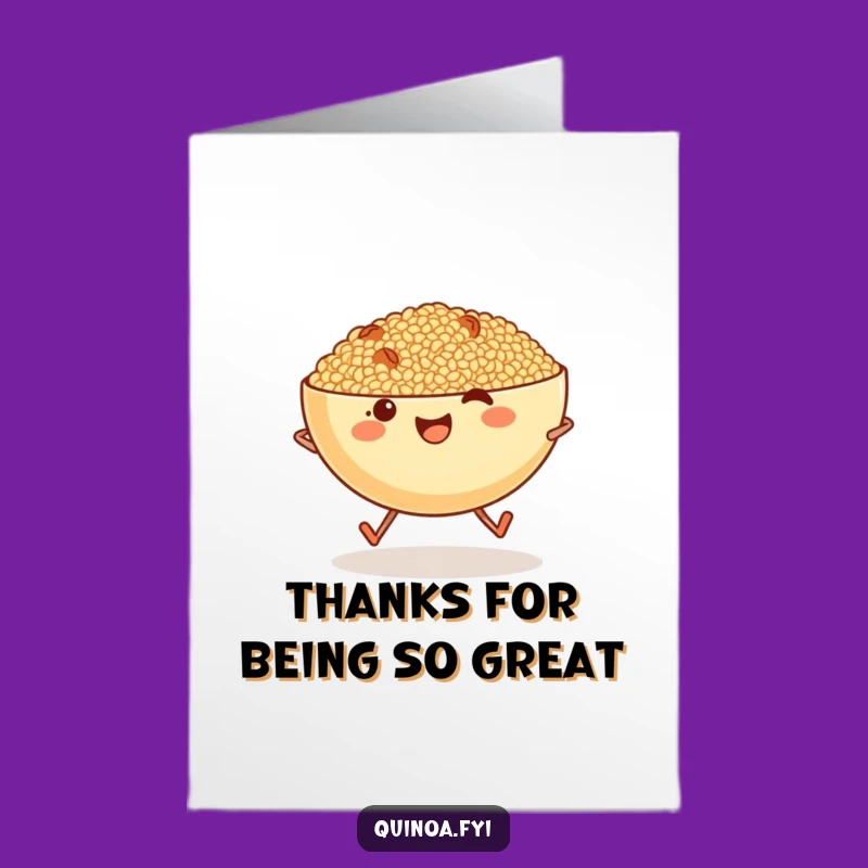 Free Printable Thank You Card: Skipping Quinoa Bowl - Funny Downloadable Gift!