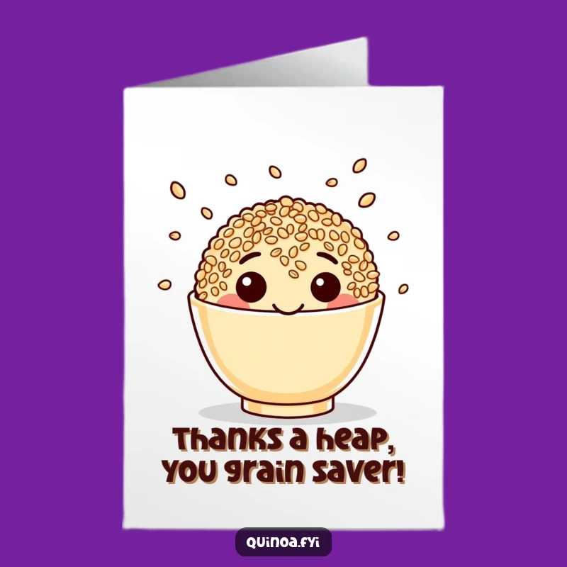 Free Printable Quinoa Thank You Card: Juggling Seeds for Grateful Foodie Gift