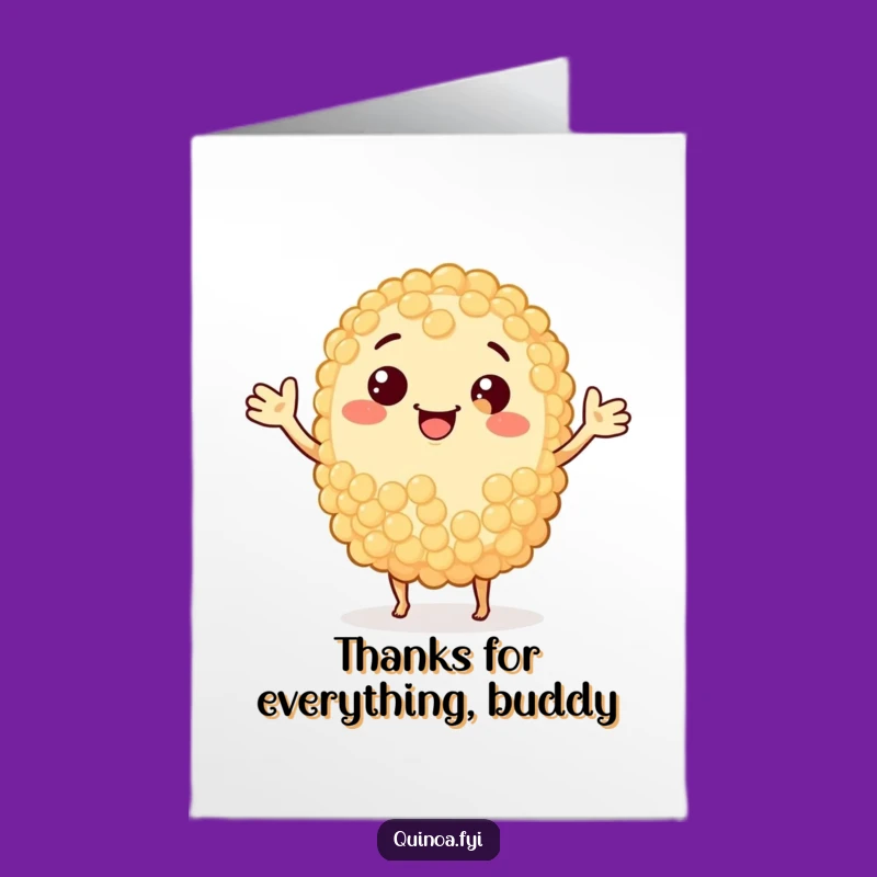 Free Printable Thank You Card: Waving Quinoa Grain - Funny Downloadable Gift!