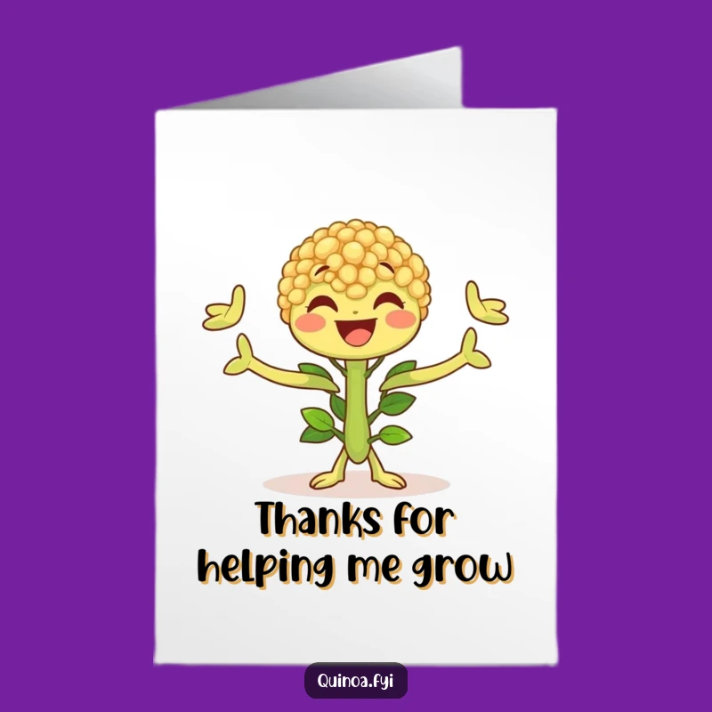 Free Printable Thank You Card: Grateful Quinoa Plant, Funny Downloadable Gift of Appreciation