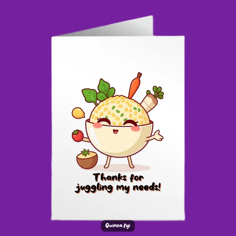 Free Printable Winking Quinoa Thanks Card - Humorous DIY Downloadable Gift