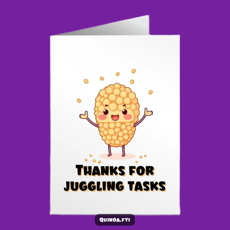 Free Printable Thank You Card: Juggling Quinoa Gratitude, Downloadable & Easy DIY Gift