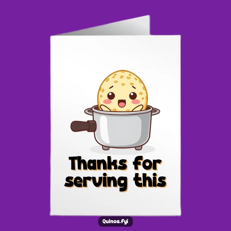 Free Printable Surprised Quinoa Thank You Card - Funny Cooking Download