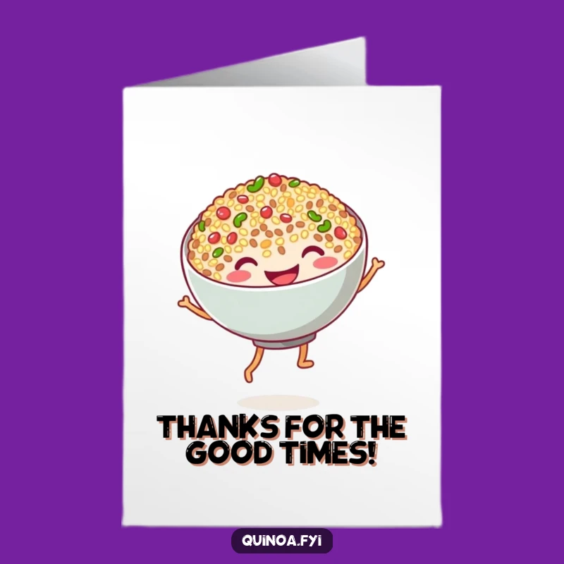 Free Printable Quinoa Thank You Card: Silly Dance Downloadable, Funny DIY Gift