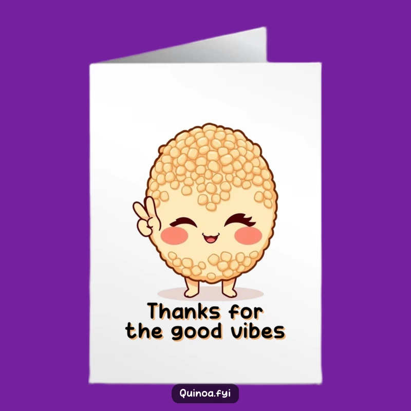 Free Printable Winking Quinoa Peace Sign Thank You Card - Funny Download