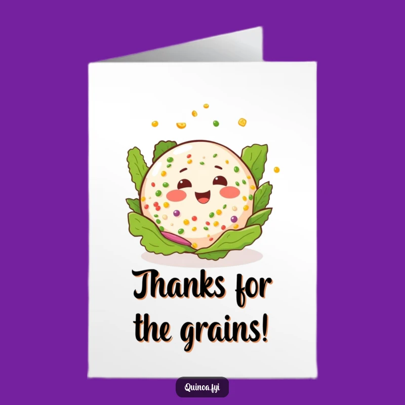 Free Printable Thank You Card: Spinning Quinoa Salad, Humorous DIY Downloadable Gift