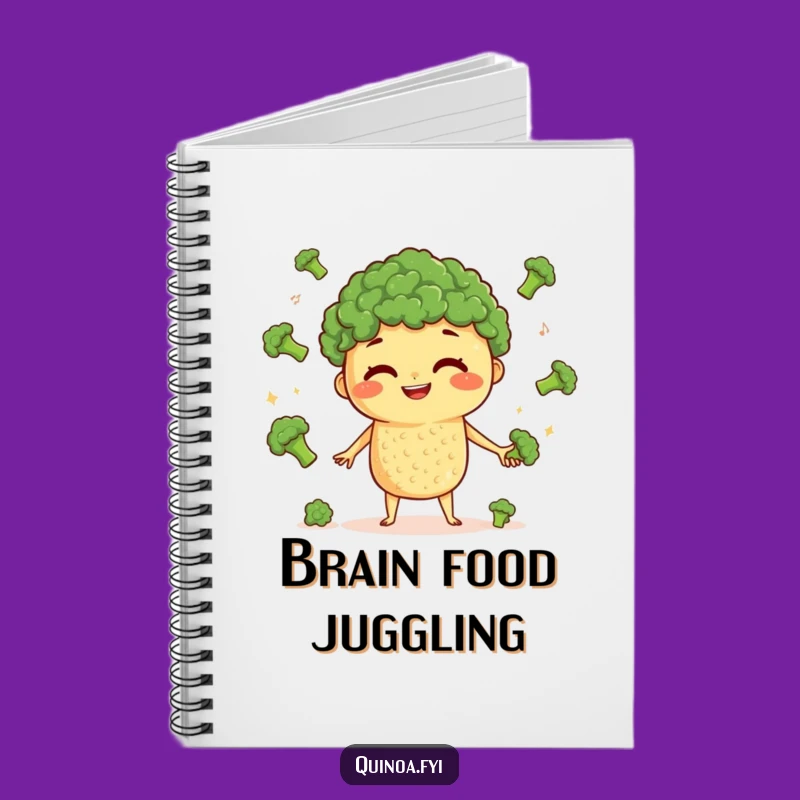 Funny Quinoa Juggling Notebook: Write It Down with a Grinning Veggie Character, Ideal Funny Journal