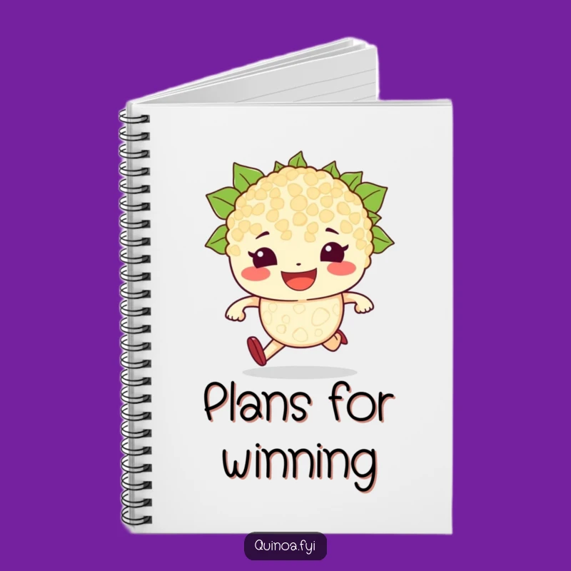 Funny Quinoa Race Notebook: Plan Your Victories with a Determined Grain Character