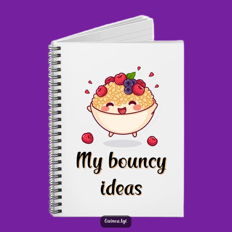 Funny Quinoa Bowl Bouncing Notebook: Energetic Journal Gift