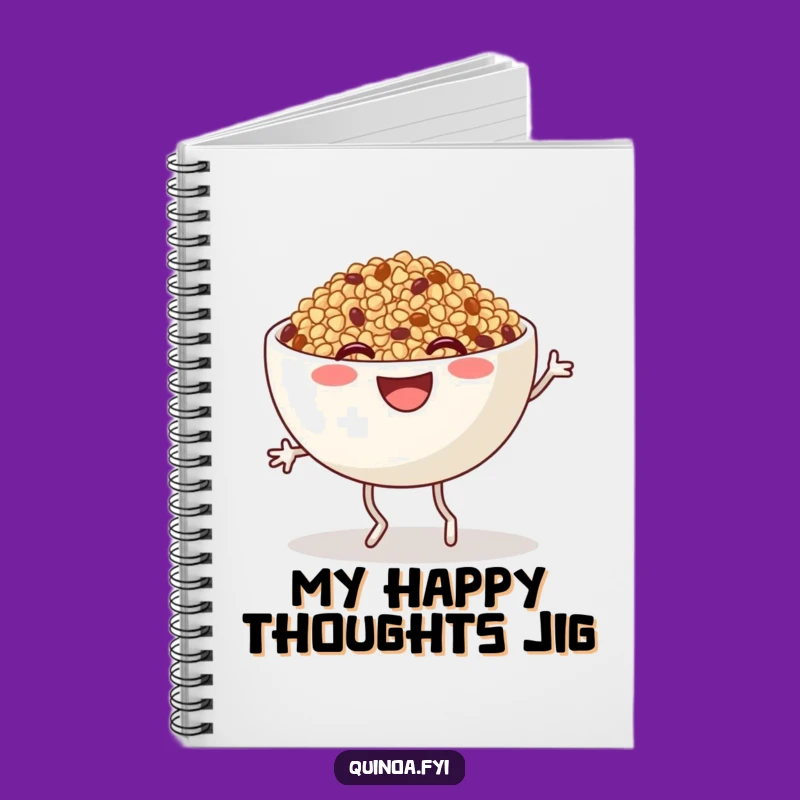 Funny Quinoa Jig Notebook: Jot Down Ideas with this Joyful Foodie Character