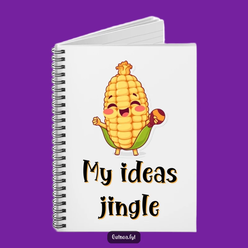 Funny Corn Kernel Maracas Notebook - Journal Your Fiesta Thoughts