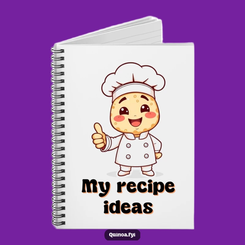 Funny Quinoa Chef Notebook: Smiling Cook, Blank Pages, Ideal Funny Gift