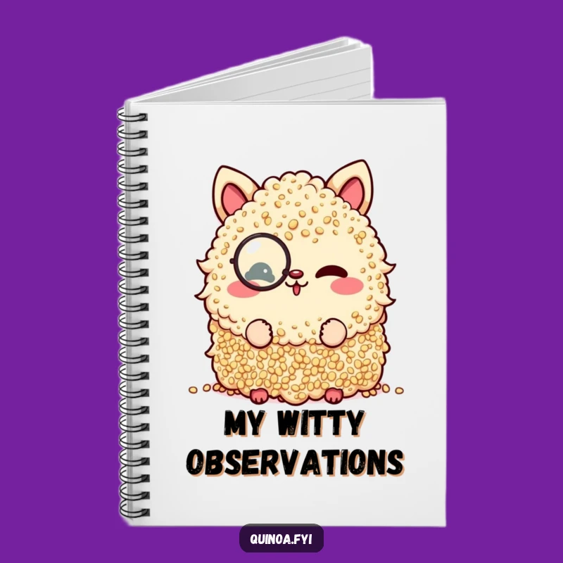 Funny Quinoa Monocle Wink Notebook: Jot Down Ideas with Sophisticated Charm!