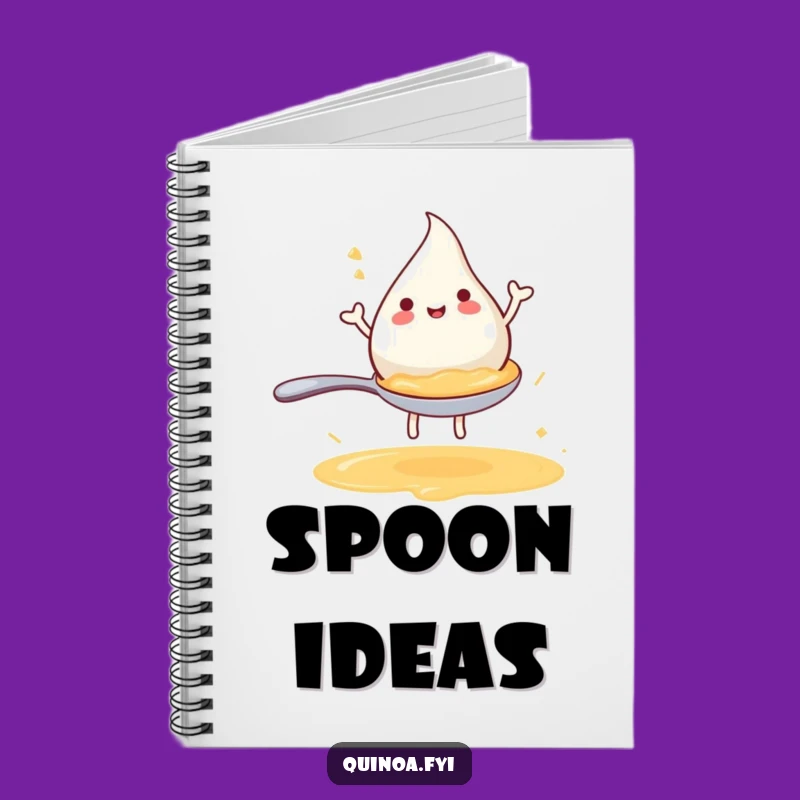 Funny Broth Droplet Notebook - Jot Down Ideas with Spoon-Riding Cheer