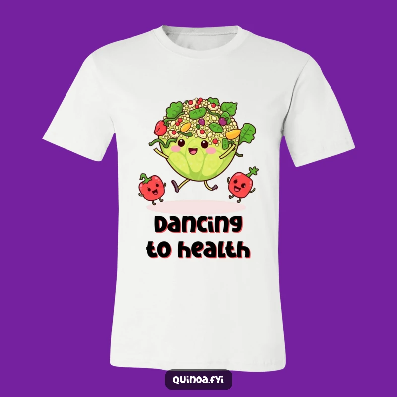 Funny Dancing Quinoa Salad T-Shirt - Mealtime Fun Graphic Tee