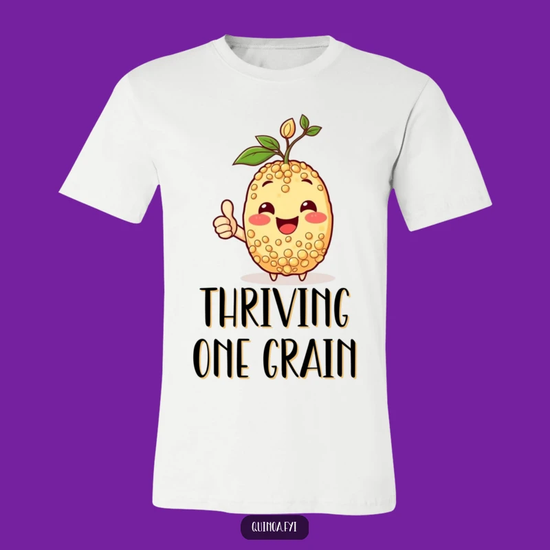 Funny Happy Quinoa T-Shirt: Sprout Positivity, Thumbs-Up Style