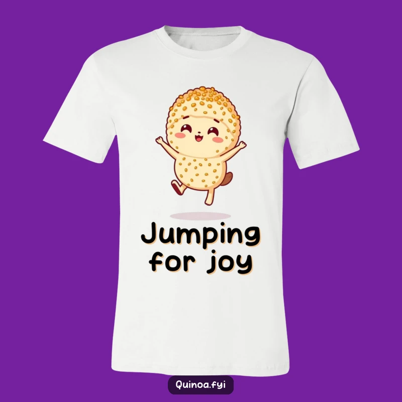 Funny Leaping Quinoa T-Shirt: Jump into Healthy Fun