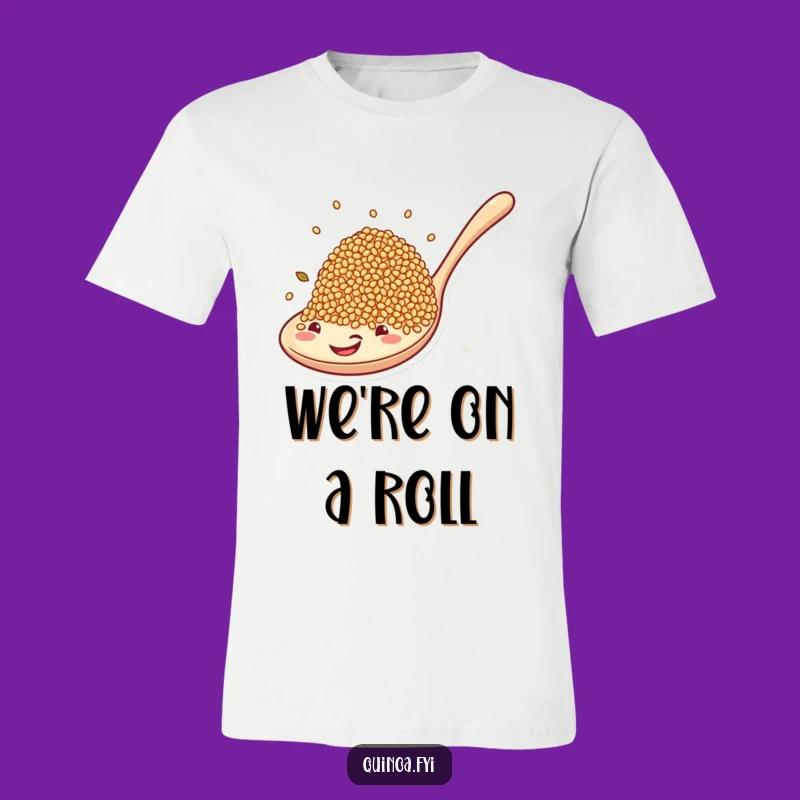 Funny Quinoa Grain Spoon Ride T-Shirt: Comedic Outfit for Healthy Eaters!