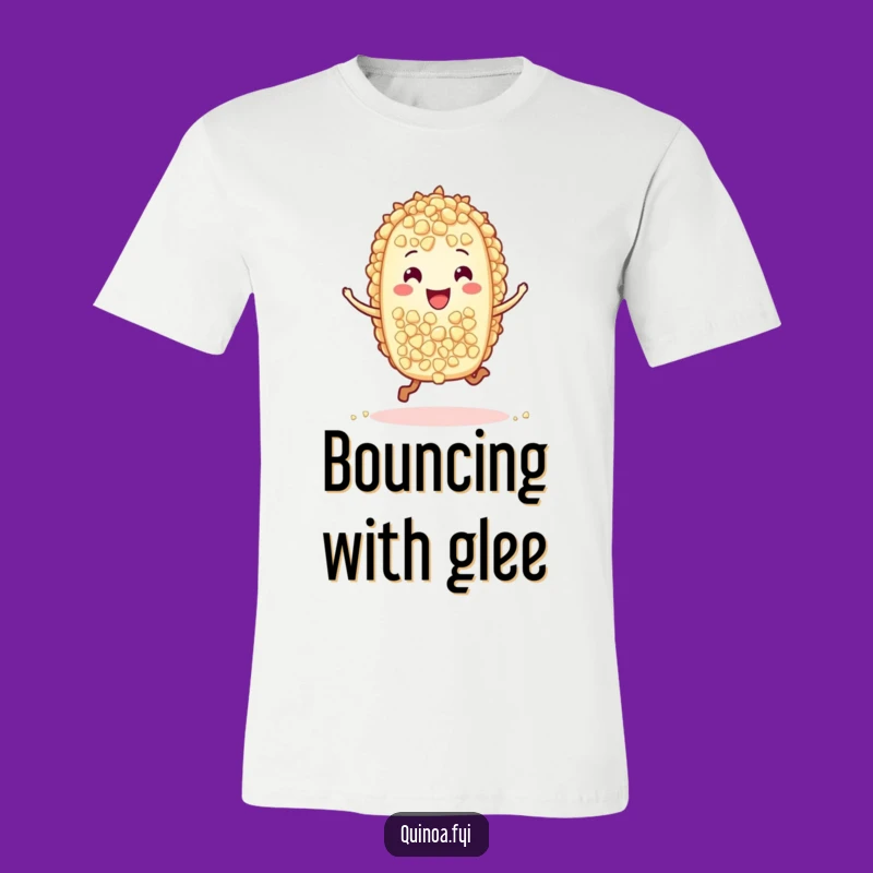 Funny Quinoa Hop T-Shirt: Wearable Joy from a Bouncing Grain Character
