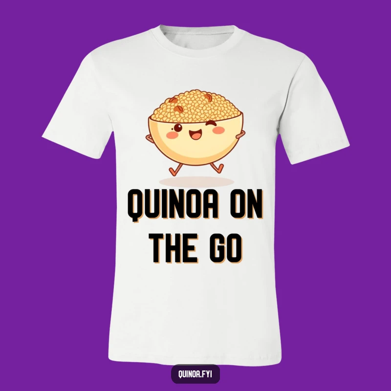 Funny Skipping Quinoa Bowl T-Shirt: Energetic Healthy Humor