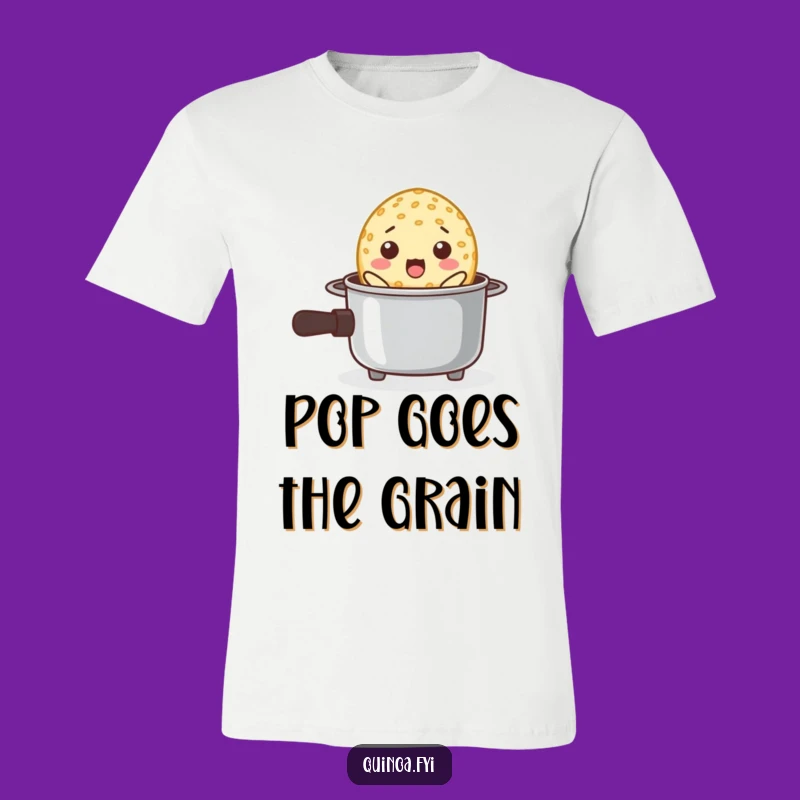 Funny Surprised Quinoa Pot T-Shirt - Kitchen Humor Graphic Tee