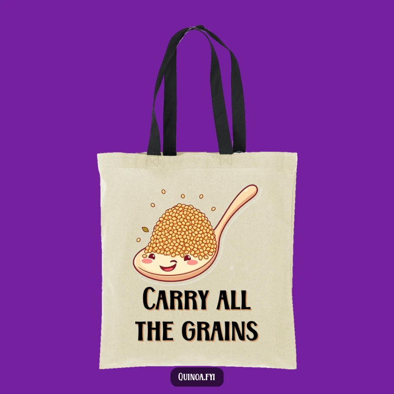 Funny Quinoa Spoon Journey Tote Bag: Eco-Friendly and Hilarious Carry-All!