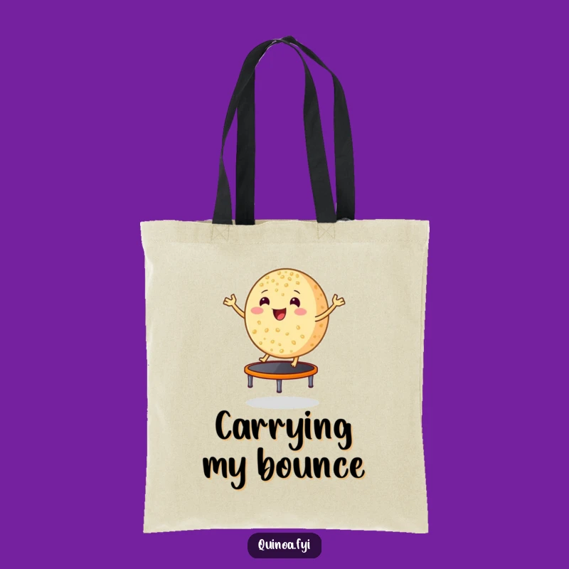 Funny Bouncing Quinoa Tote Bag, Hilarious Healthy Food Gift for Shoppers