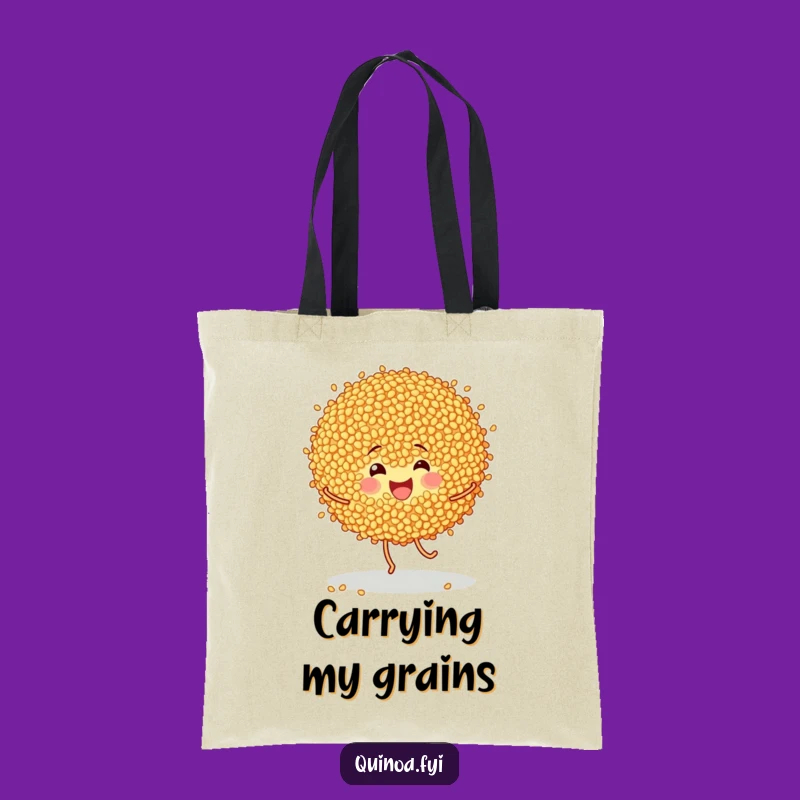Funny Dancing Quinoa Grains Tote Bag: Carry Your Healthy Fun