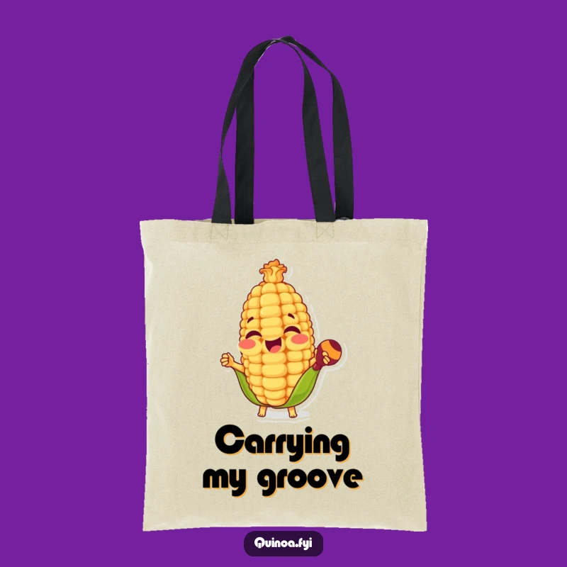 Funny Corn Kernel Maracas Tote Bag - Fiesta Ready & Hilarious