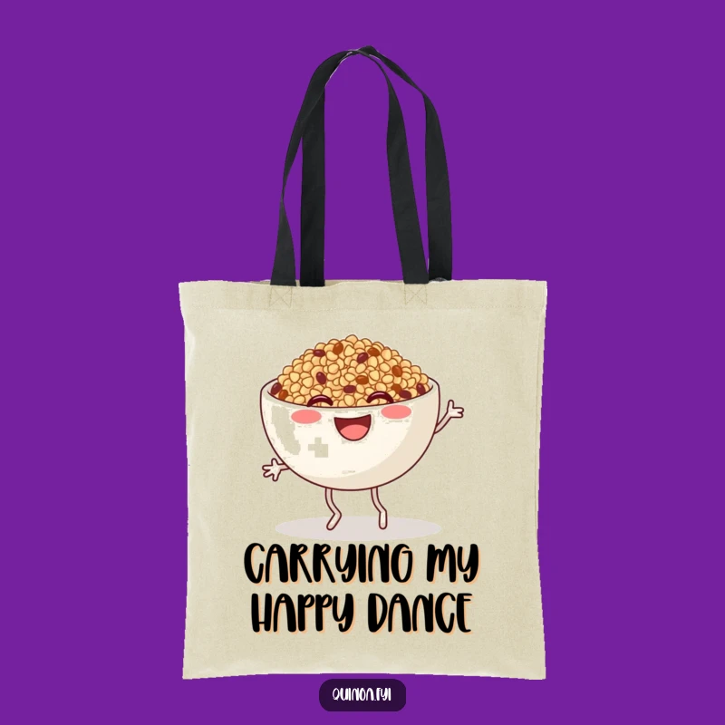 Funny Quinoa Jig Tote Bag: Carry Your Laughs with this Foodie Character Bag