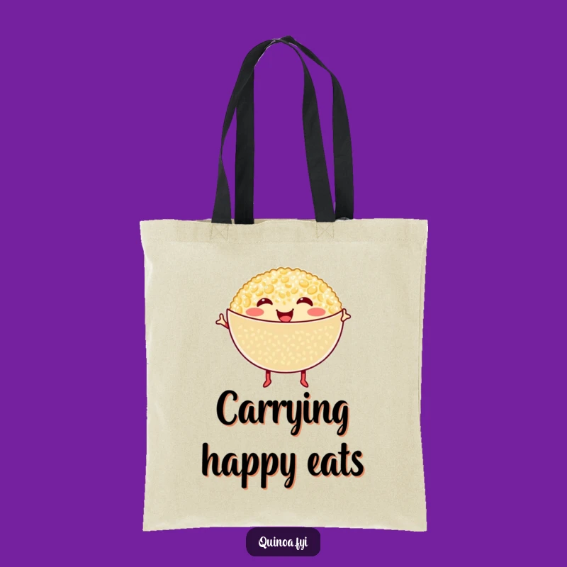 Funny Dancing Quinoa Bowl Tote Bag - Spacious and Stylish Grocery Companion