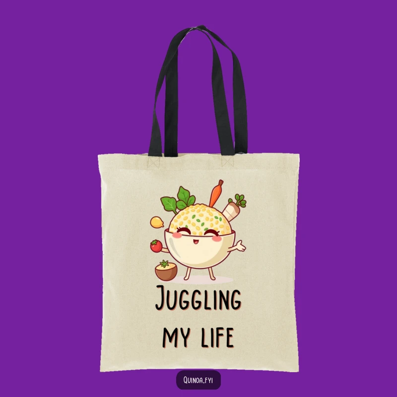 Funny Quinoa Juggler Tote Bag: Carry Your Kitchen Skills