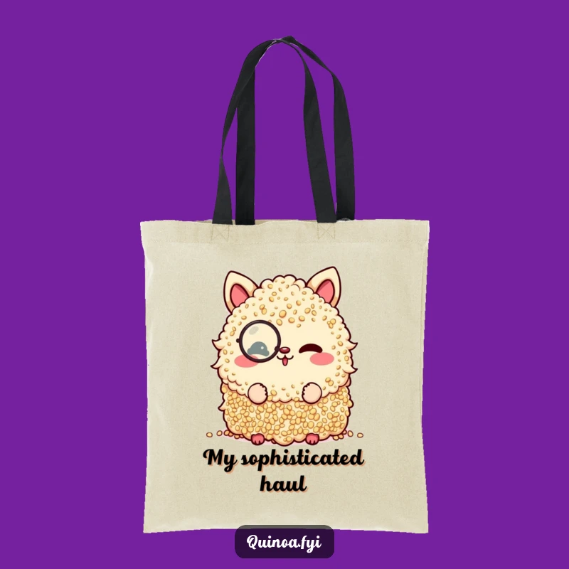 Funny Quinoa Monocle Wink Tote Bag: Carry Your Essentials with Dapper Flair!