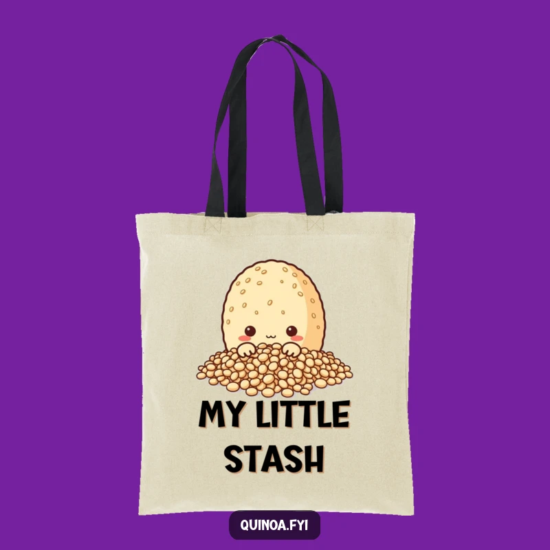 Funny Quinoa Peek Tote Bag: Carry Secrets with a Curious Grain Character