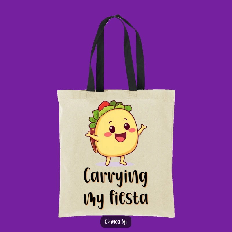 Funny Taco Quinoa Tote Bag: Carry Your Fiesta with this Foodie Character Bag