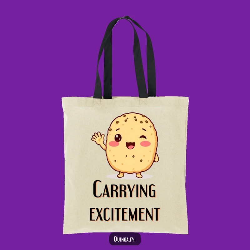 Funny Waving Quinoa Patty Tote Bag: Carry Your Cheer, Hilarious Gift