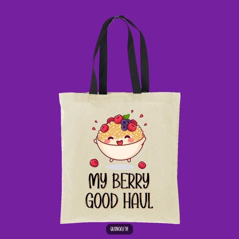 Funny Quinoa Bowl Bouncing Tote Bag: Energetic Carrier Gift
